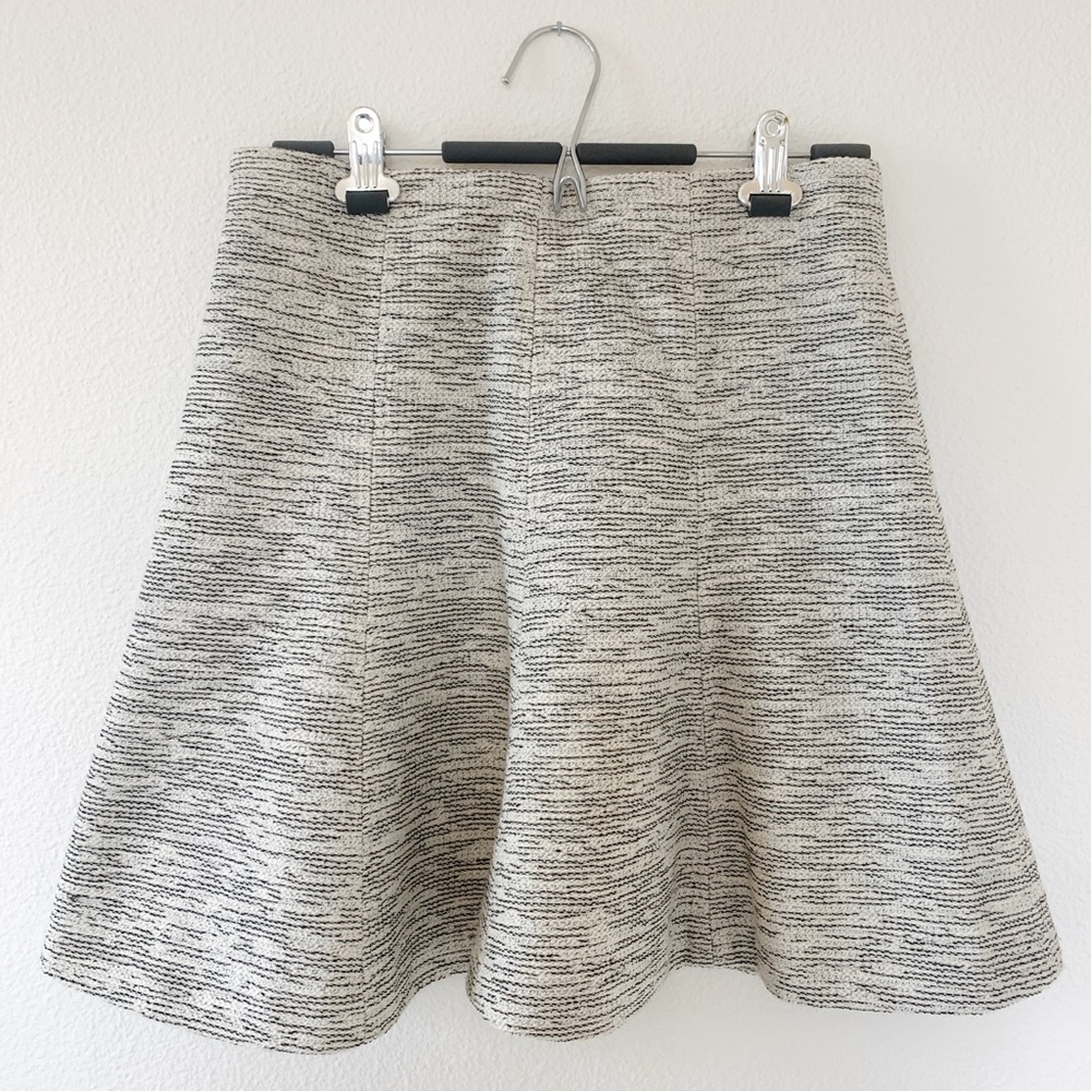 LOFT black + white striped skirt